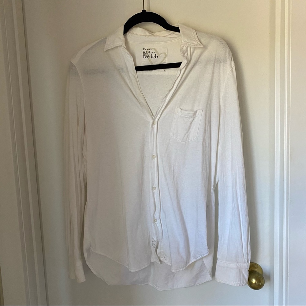 Frank and Eileen White Button Down Oversized Shirt